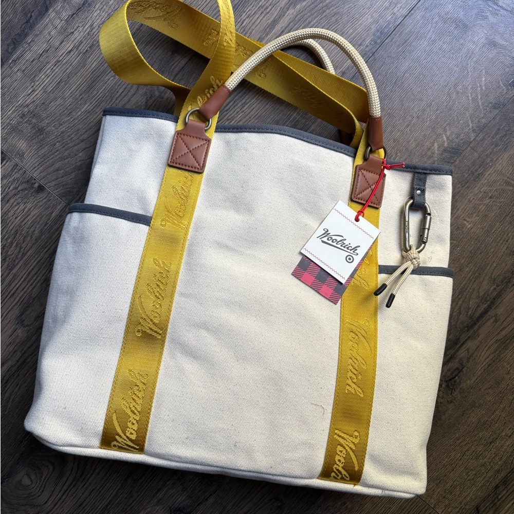 Woolrich x Target Large Cream & Yellow/Gold Tote Bag LE NWT